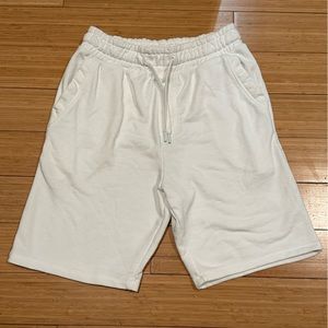 Zara Men’s White Jogger Shorts | Cotton | Size S